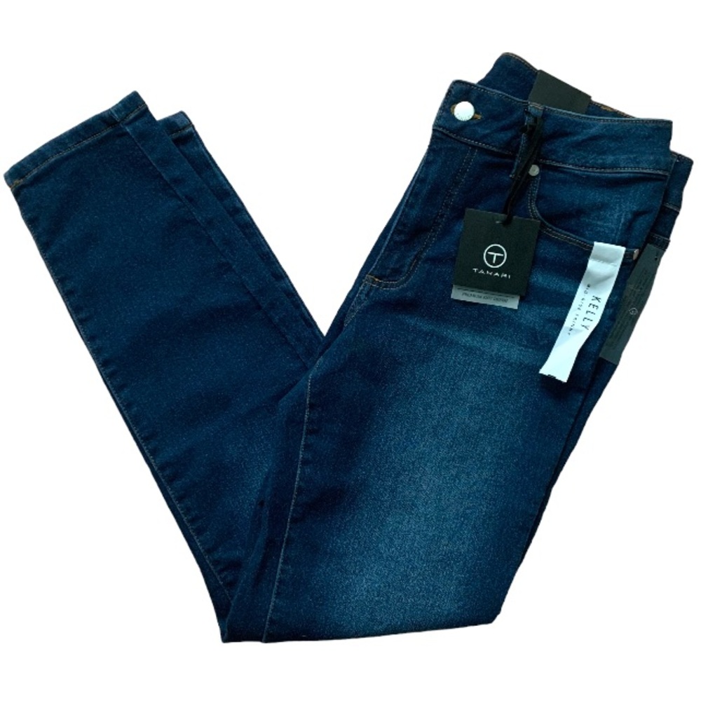 Tahari Kelly Mid Rise Skinny Jeans Dark Wash Size 10 30 - Picture 3 of 7
